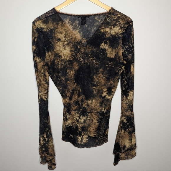 Y2K Misdemeanor Western Acid Wash Flowy Sleeve woman's large - Picture 4 of 4